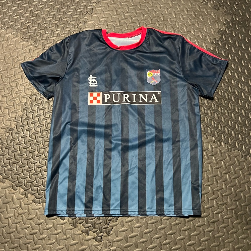Red and Blue Soccer Jersey with Logo